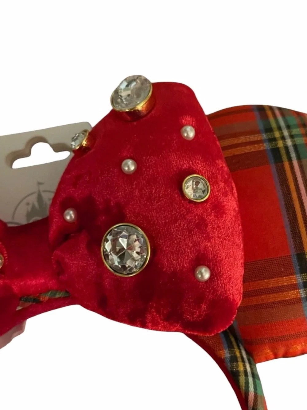 Disney Parks Minnie Mouse Plaid Holiday Ears 2023